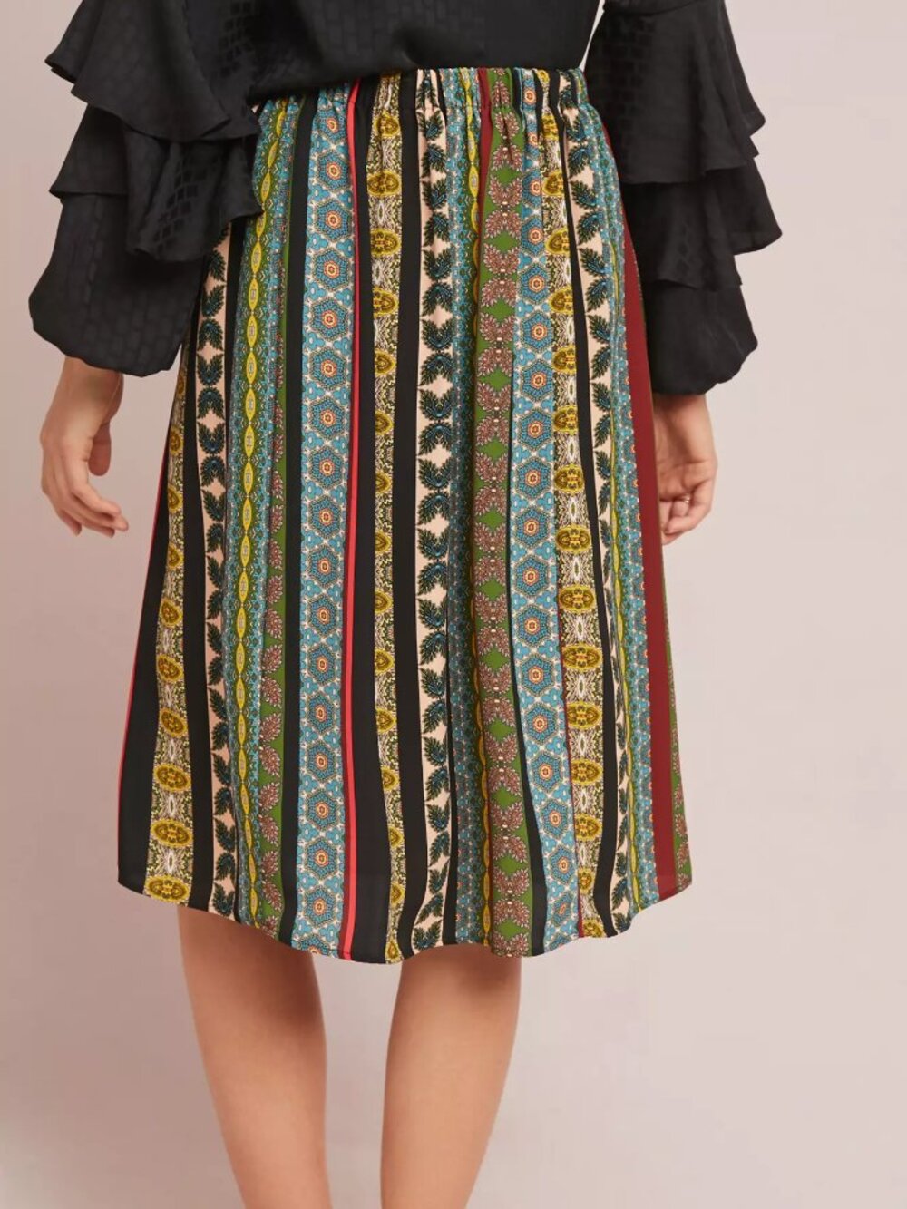 Anthropologie Eri - Ali Scarf Print Pleated Crepe Midi Skirt Size S NWT! - Picture 3 of 12